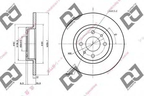 DJ PARTS BD1887 гальмівний диск