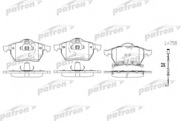 PATRON PBP1535 Комплект гальмівних колодок, дискове гальмо