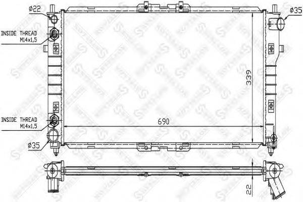 STELLOX 1025858SX Радіатор, охолодження двигуна