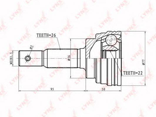 TOYOTA 43420-16201 Шарнірний комплект, приводний вал