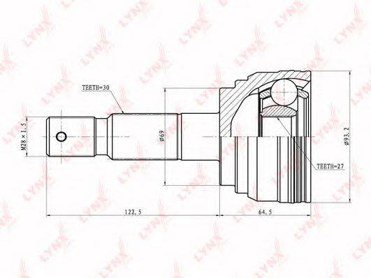 LYNXAUTO CO7536 Шарнірний комплект, приводний вал