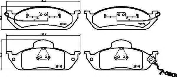 HELLA PAGID 8DB355008661 Комплект гальмівних колодок, дискове гальмо