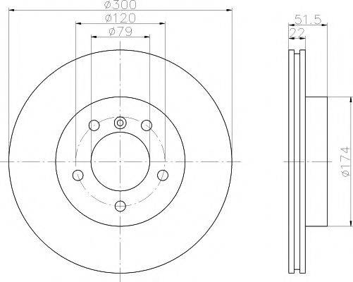 HELLA PAGID 8DD355106552 гальмівний диск