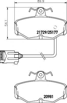 HELLA PAGID 25177 Комплект гальмівних колодок, дискове гальмо