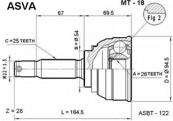 MITSUBISHI MB936700 Шарнірний комплект, приводний вал