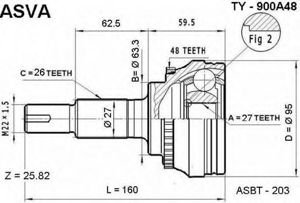 TOYOTA 4347049155 Шарнірний комплект, приводний вал