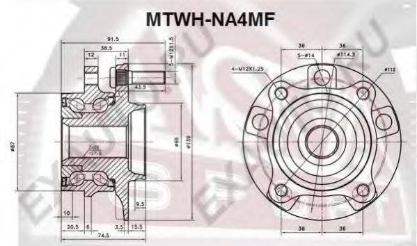 ASVA MTWHNA4MF Маточина колеса