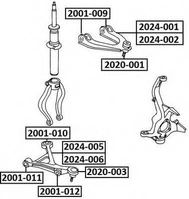 ASVA 2020001 несучий / напрямний шарнір