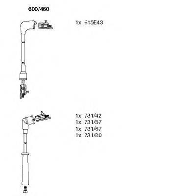 FORD 3727286 Комплект дротів запалювання