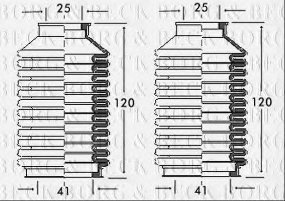 BORG & BECK BSG3083 Пильовик, рульове управління