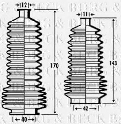 BORG & BECK BSG3359 Пильовик, рульове управління