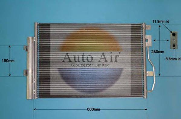 AUTO AIR GLOUCESTER 166233 Конденсатор, кондиціонер