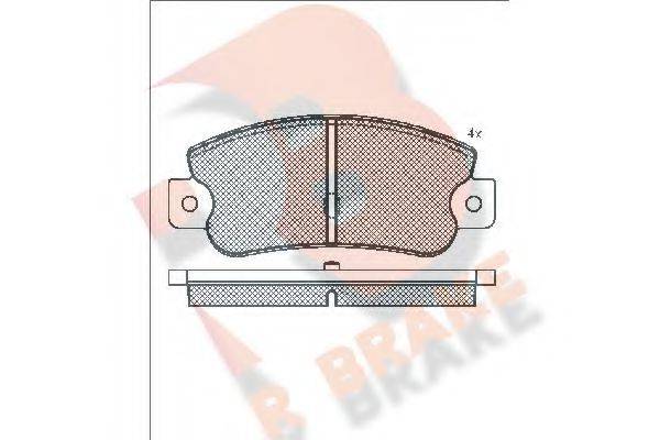 R BRAKE 21107 Комплект гальмівних колодок, дискове гальмо