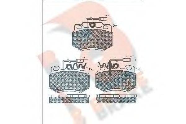 R BRAKE 20989 Комплект гальмівних колодок, дискове гальмо