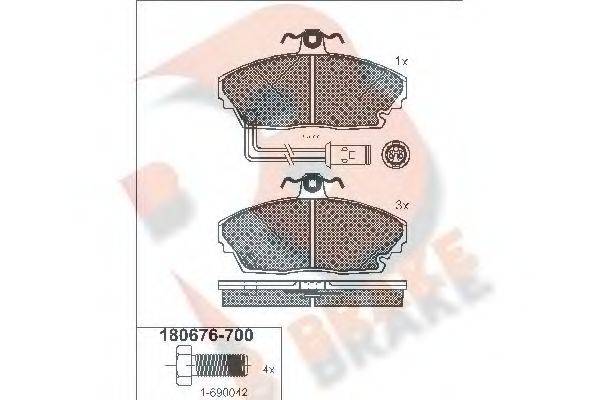 R BRAKE RB0676700 Комплект гальмівних колодок, дискове гальмо