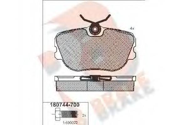 R BRAKE RB0744700 Комплект гальмівних колодок, дискове гальмо