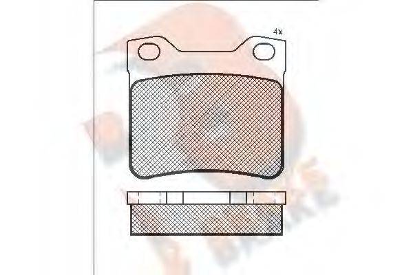 R BRAKE RB1109 Комплект гальмівних колодок, дискове гальмо