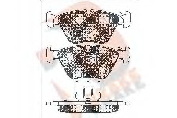 R BRAKE RB1686 Комплект гальмівних колодок, дискове гальмо