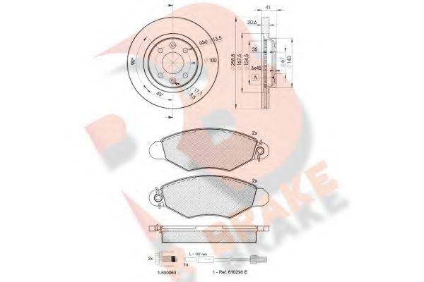 R BRAKE 3R12173550 Комплект гальм, дисковий гальмівний механізм