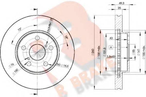 R BRAKE 78RBD25030 гальмівний диск