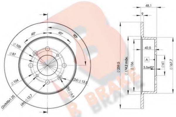 R BRAKE 78RBD25105