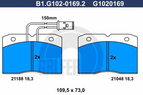 GALFER B1G10201692 Комплект гальмівних колодок, дискове гальмо
