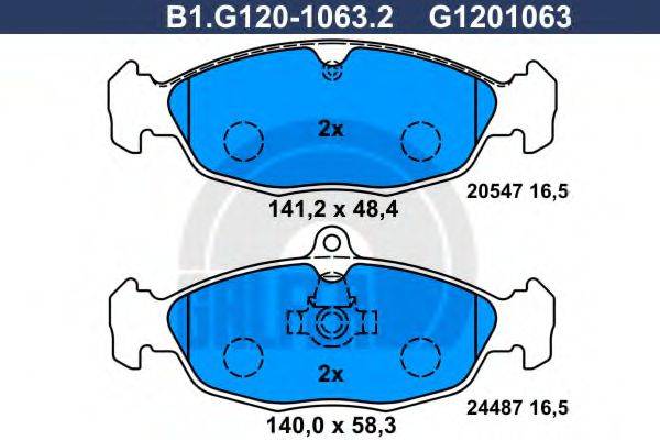 GALFER B1G12010632 Комплект гальмівних колодок, дискове гальмо