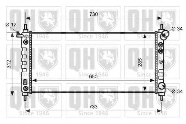 OPEL 91 80 596 Радіатор, охолодження двигуна