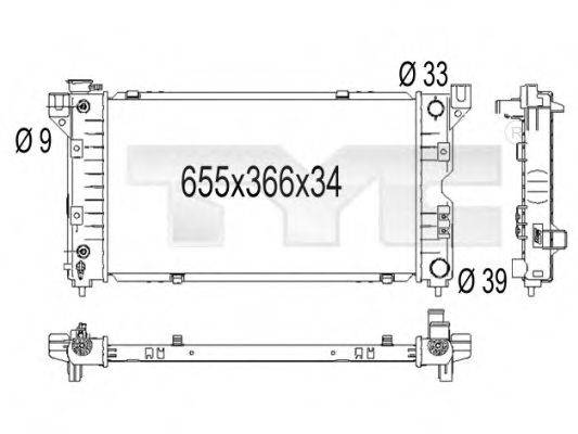 CHRYSLER 4682976AC Радіатор, охолодження двигуна; Радіатор, Тяговий акумулятор