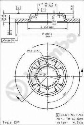 BREMBO 08310910 гальмівний диск