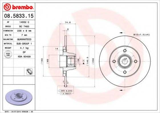 BREMBO 08.5833.15