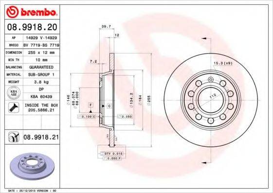 BREMBO 08.9918.20