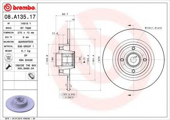 BREMBO 08.A135.17