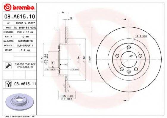 BREMBO 08.A615.10