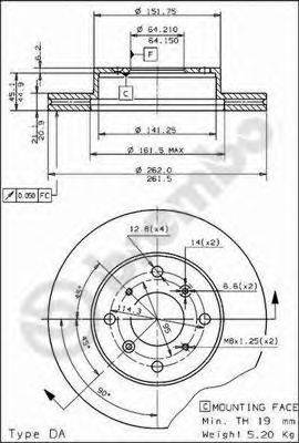 BREMBO 09501110 гальмівний диск