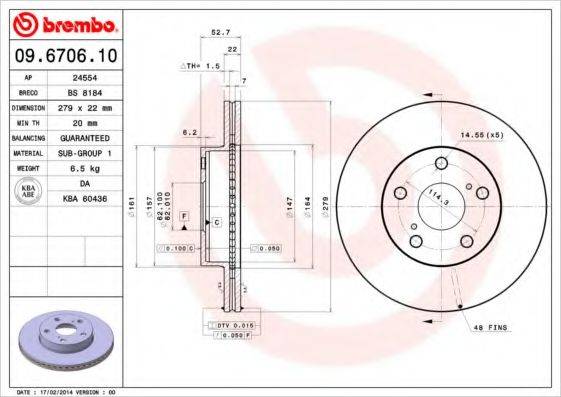 BREMBO 09.6706.10