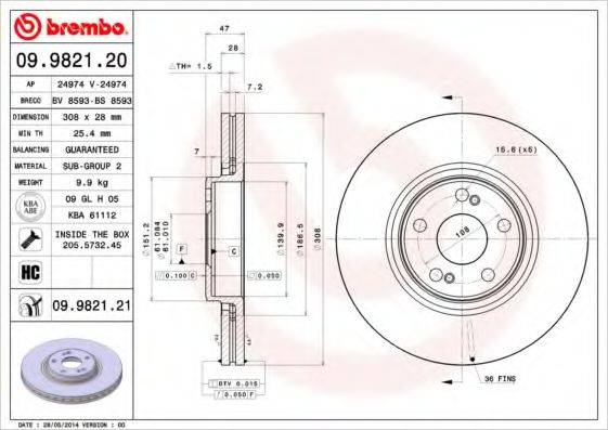 BREMBO 09.9821.20