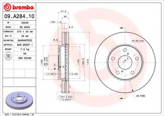 BREMBO 09.A284.10