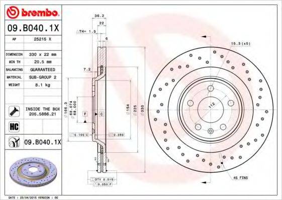 BREMBO 09.B040.1X