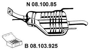 TESH 220653 Глушник вихлопних газів кінцевий