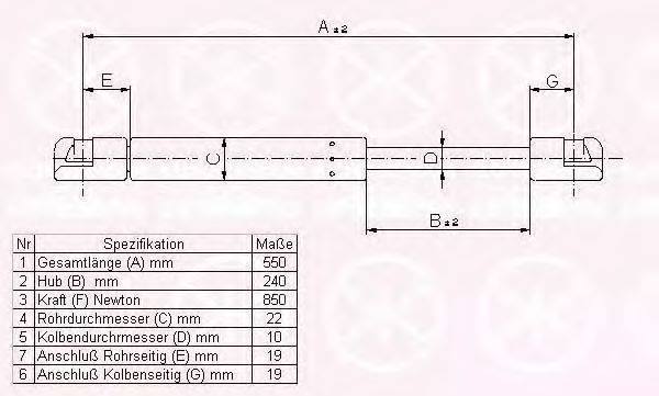 MAGNETI MARELLI 430719007500 Газова пружина, кришка багажника