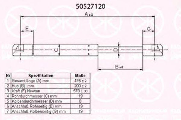 OPEL 0132757 Газова пружина, кришка багажника