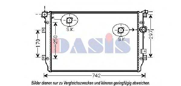 AKS DASIS 040014N Радіатор, охолодження двигуна