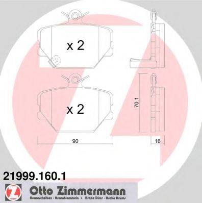 ZIMMERMANN 219991601 Комплект гальмівних колодок, дискове гальмо