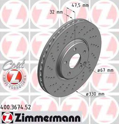 ZIMMERMANN 400367452 гальмівний диск