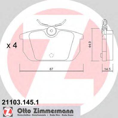 ZIMMERMANN 211031451 Комплект тормозных колодок, дисковый тормоз