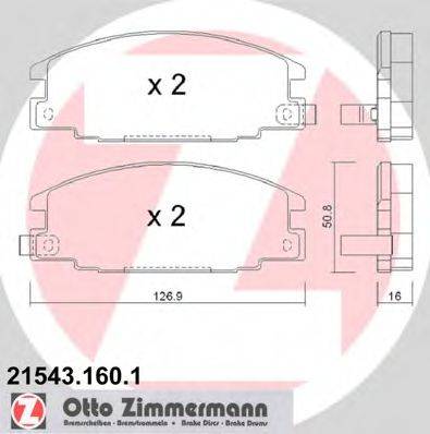ZIMMERMANN 21544 Комплект гальмівних колодок, дискове гальмо