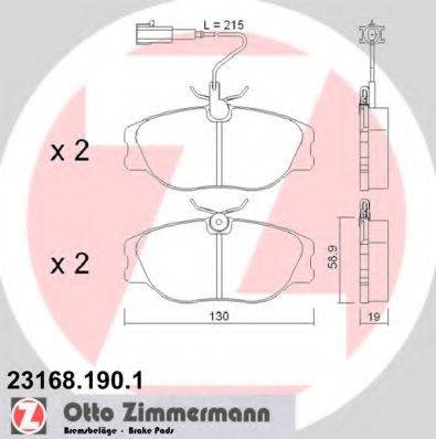 ZIMMERMANN 23168 Комплект гальмівних колодок, дискове гальмо