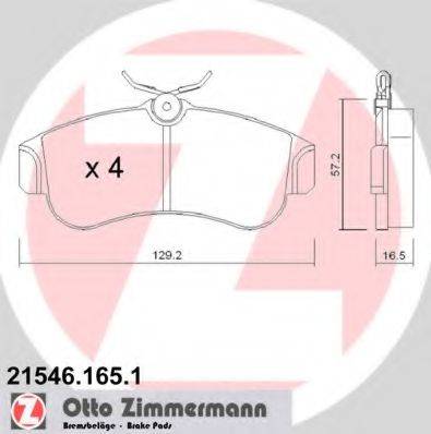 ZIMMERMANN 21546 Комплект гальмівних колодок, дискове гальмо