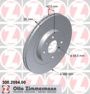 ZIMMERMANN 300209400 гальмівний диск